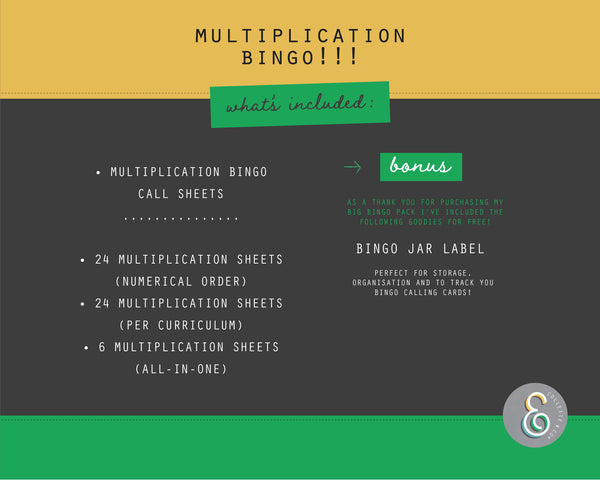 Multiplication Printable Bingo