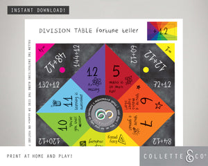 Division Printable Origami Fortune Teller