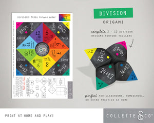 Division Printable Origami Fortune Teller