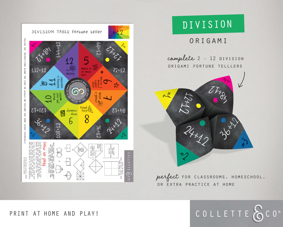 Division Printable Origami Fortune Teller