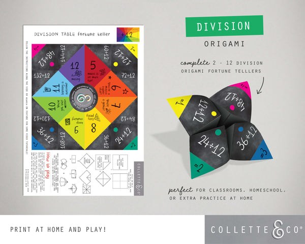 Division Printable Origami Fortune Teller