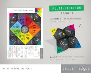 Multiplication Printable Origami Fortune Teller