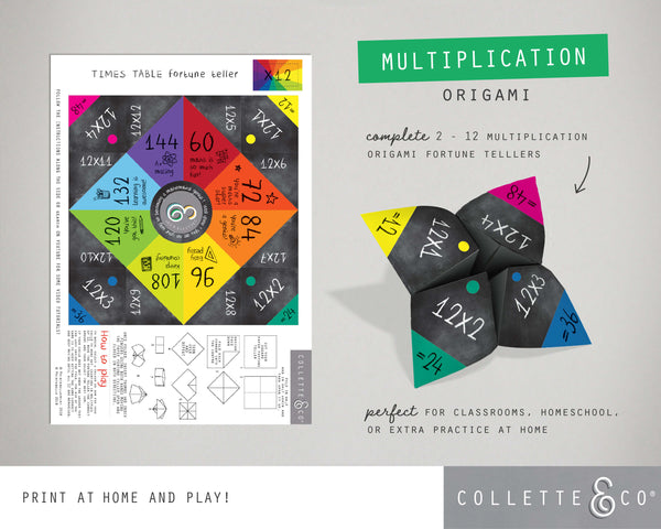 Multiplication Printable Origami Fortune Teller