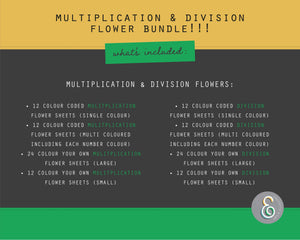 Multiplication & Division Printable Flowers BUNDLE