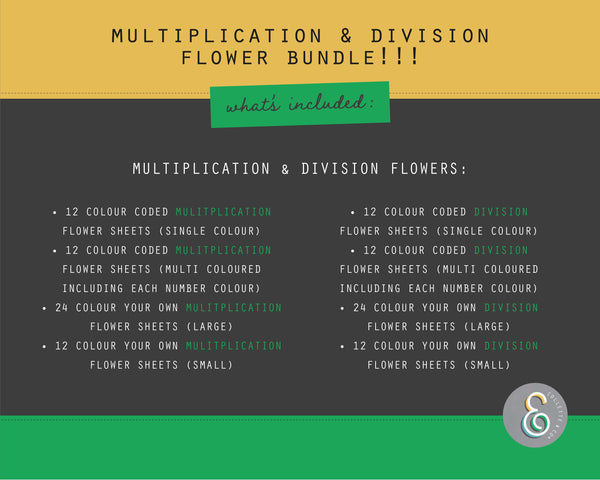 Multiplication & Division Printable Flowers BUNDLE