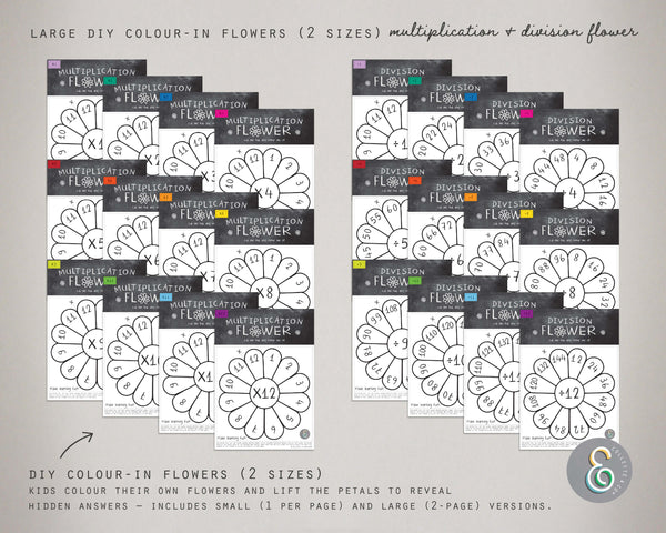 Multiplication & Division Printable Flowers BUNDLE