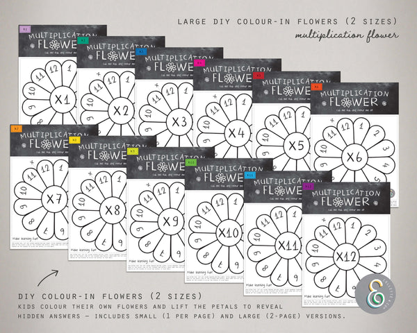 Multiplication Printable Flowers