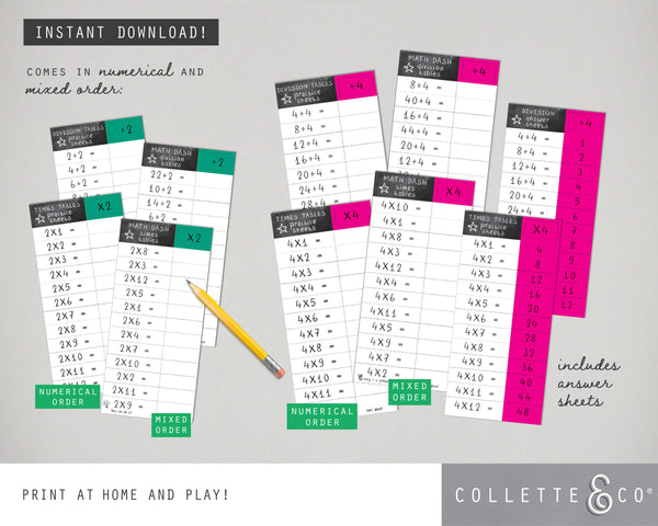 Multiplication & Division Printable Practice Sheets BUNDLE
