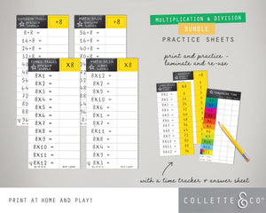 Multiplication & Division Printable Practice Sheets BUNDLE