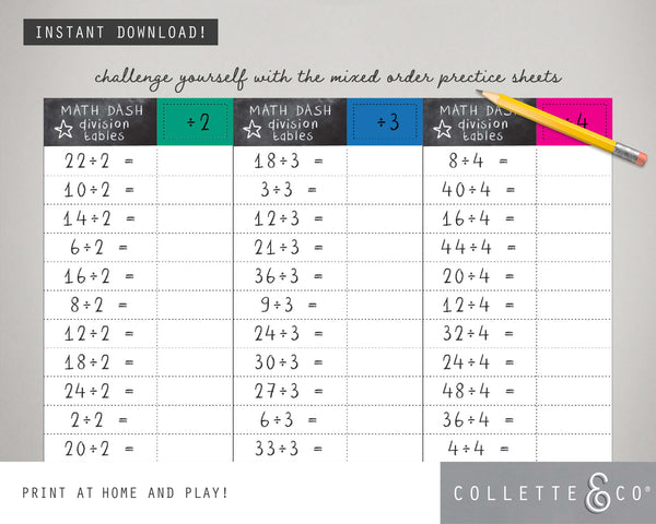 Division Printable Practice Sheets