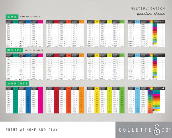 Multiplication Printable Practice Sheets