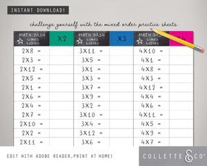 Multiplication Printable Practice Sheets
