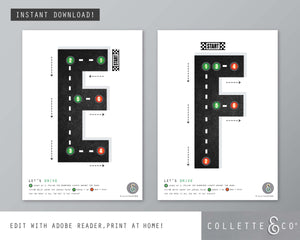 Race Car Alphabet Letter Tracing Printable