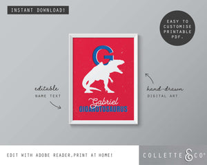 Dinosaur Alphabet A-Z Printable Wall Art