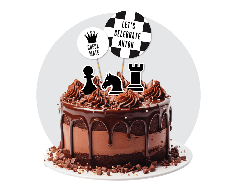 Chess Party Printable Cake Topper
