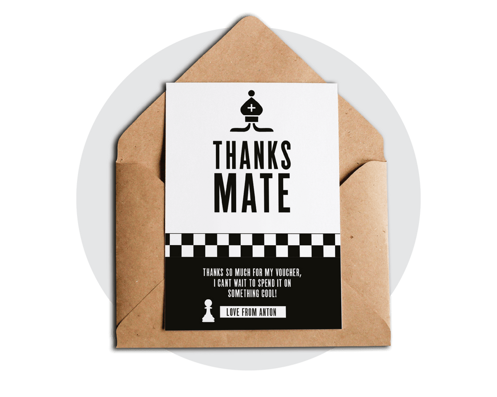 Chess Party Printable Thank You Card