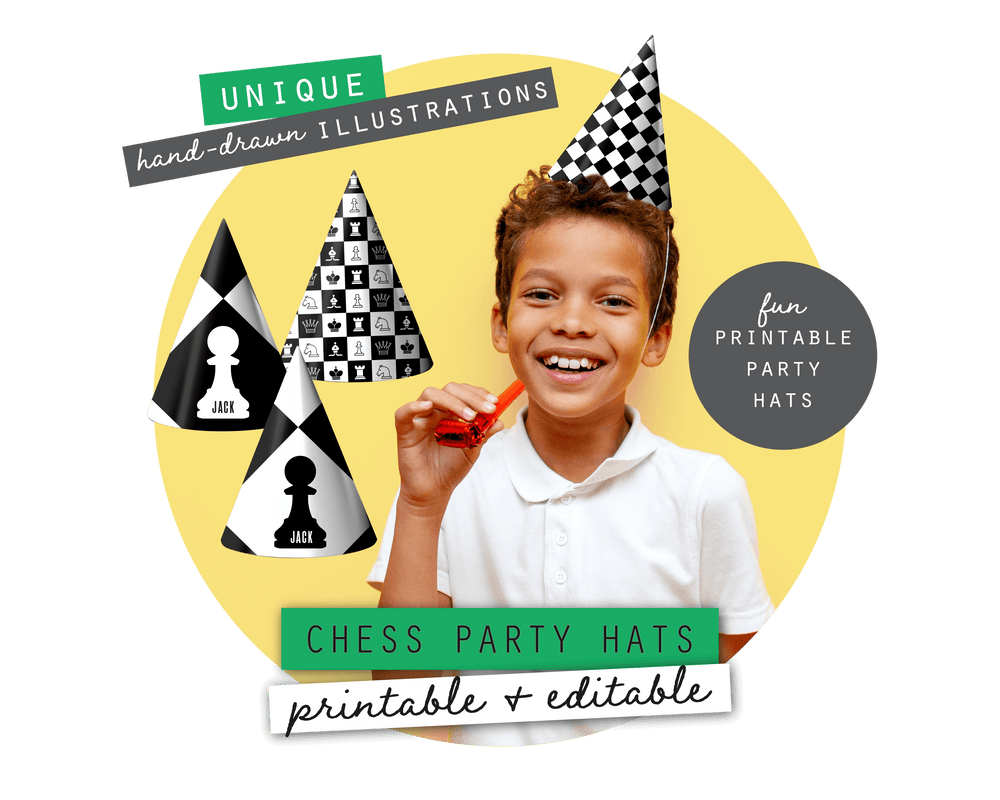 Chess Party Printable Party Hats