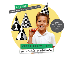 Chess Party Printable Party Hats