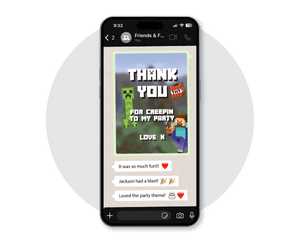FREE Minecraft Party Thank You Card