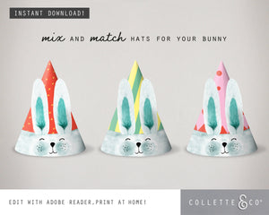 Easter Bunny Printable Party Hat 02