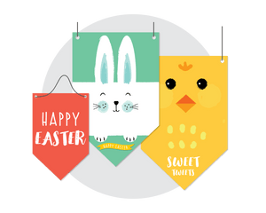Easter Decor Banner Flag