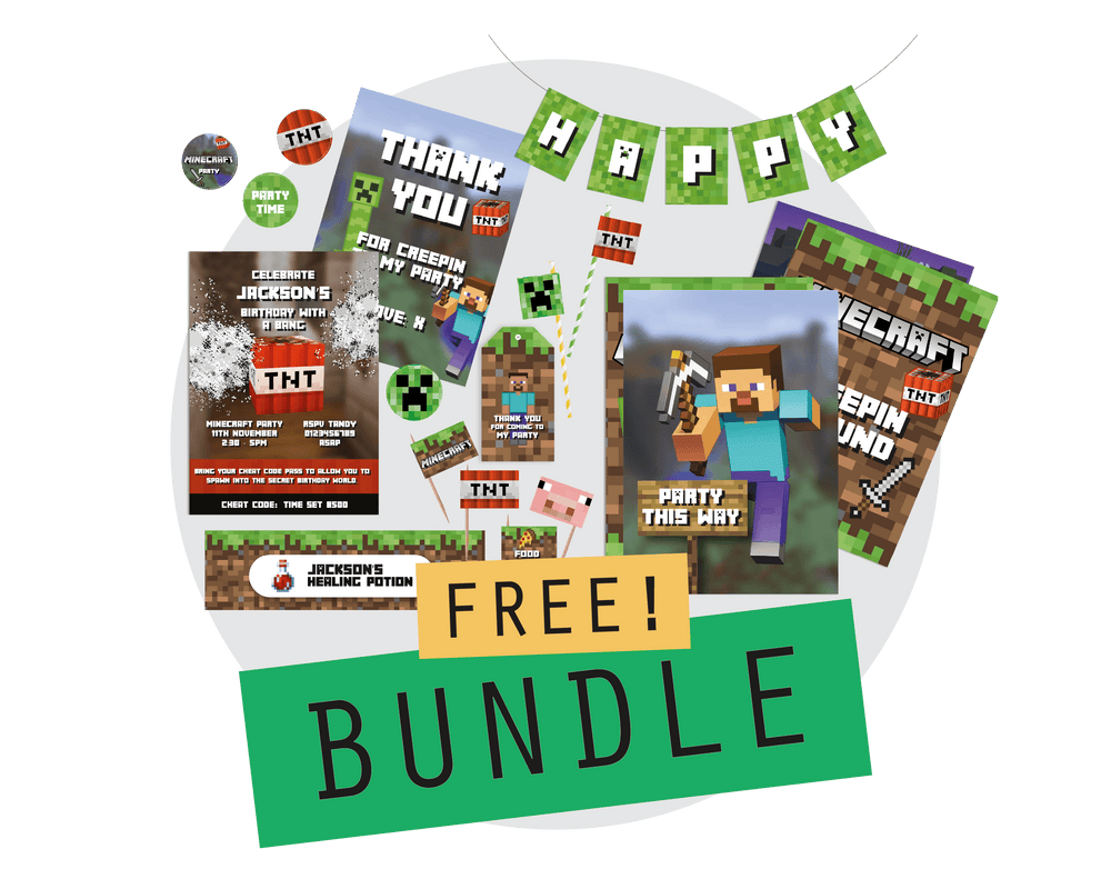 FREE Minecraft Party Pack Printables