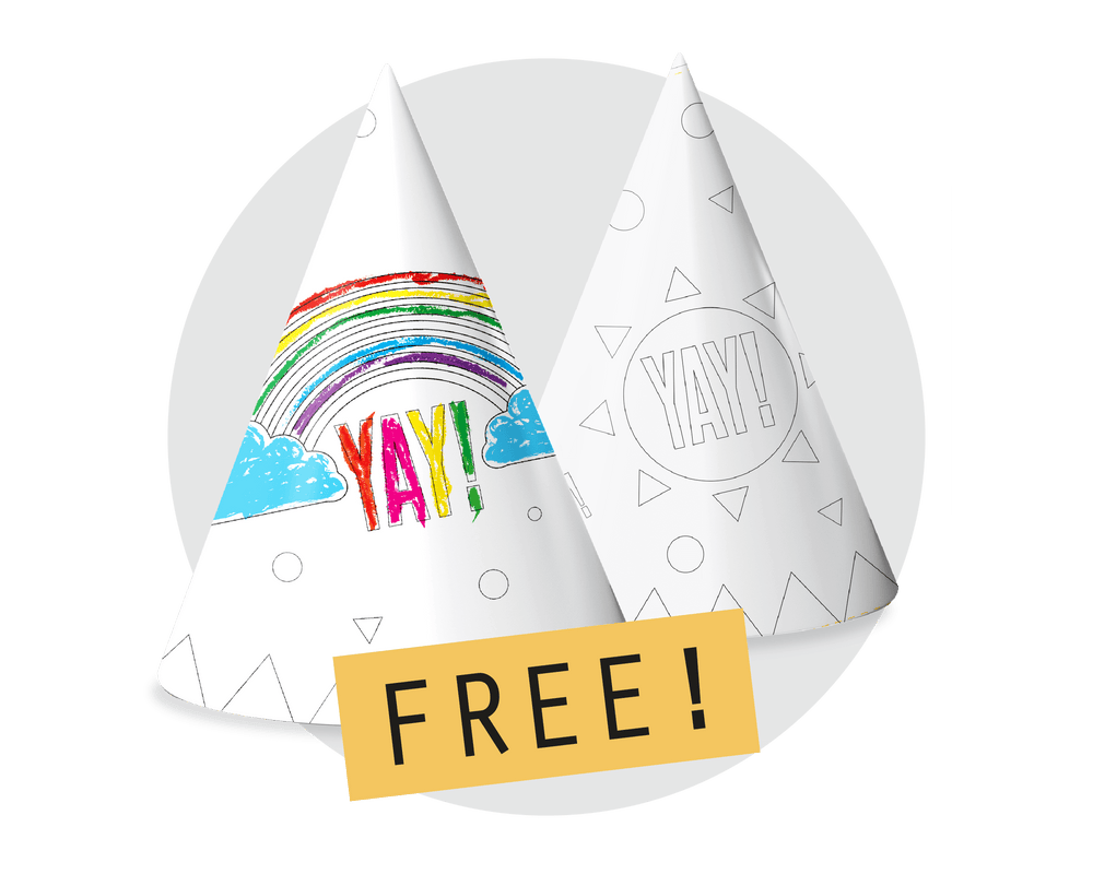 FREE Printable DIY Colouring Party Hats