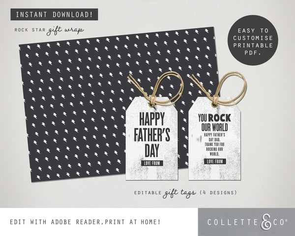 FREE Father's Day Printable Gift Tag  & Wrapping Paper 02