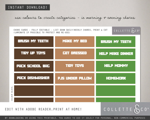 Free Minecraft Chore Chart 03