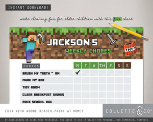Free Minecraft Chore Chart 05