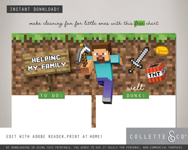 Free Minecraft Chore Chart 06