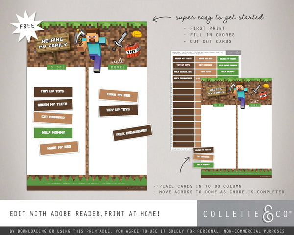 Free Minecraft Chore Chart 08