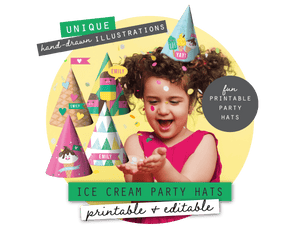 Ice Cream Party Printable Party Hats
