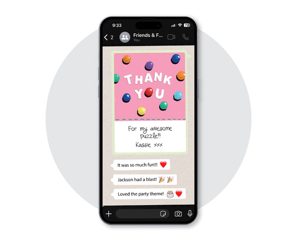 Llama Digital Party Thank You Card