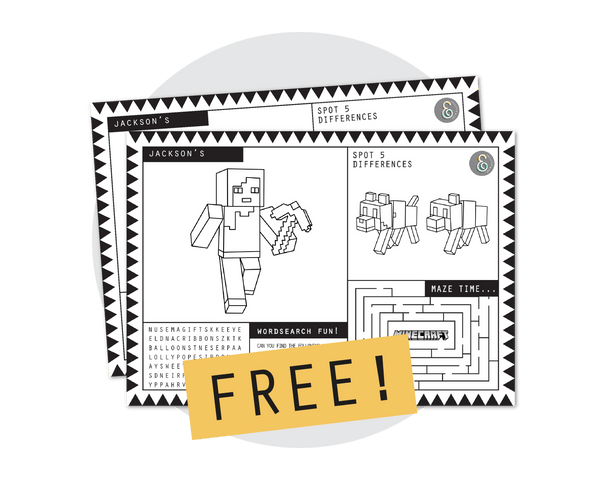 FREE Minecraft Party Printable Activities