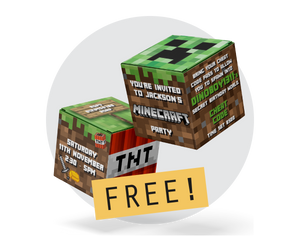 FREE Minecraft Party Printable Box Invitation