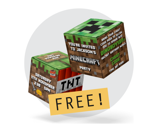 FREE Minecraft Party Printable Box Invitation