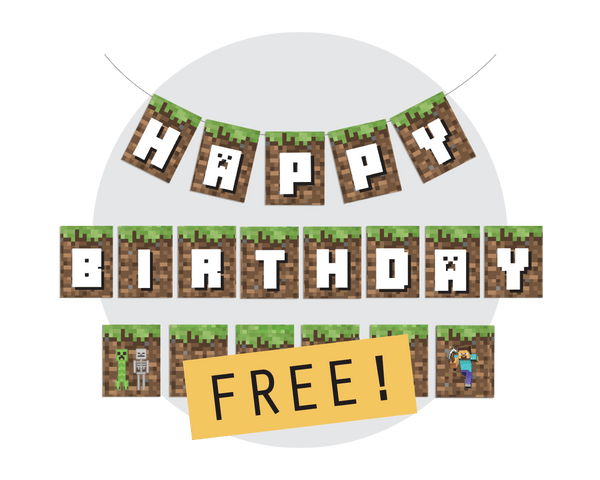 FREE Minecraft Party Printable Bunting