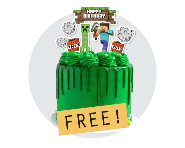 FREE Minecraft Party Printable Cake Topper