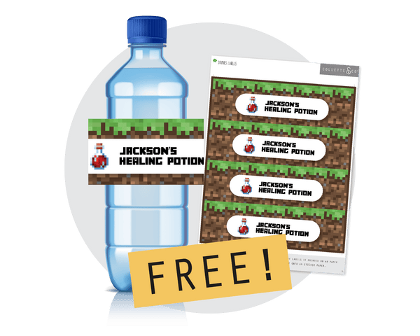 FREE Minecraft Party Printable Drinks Label