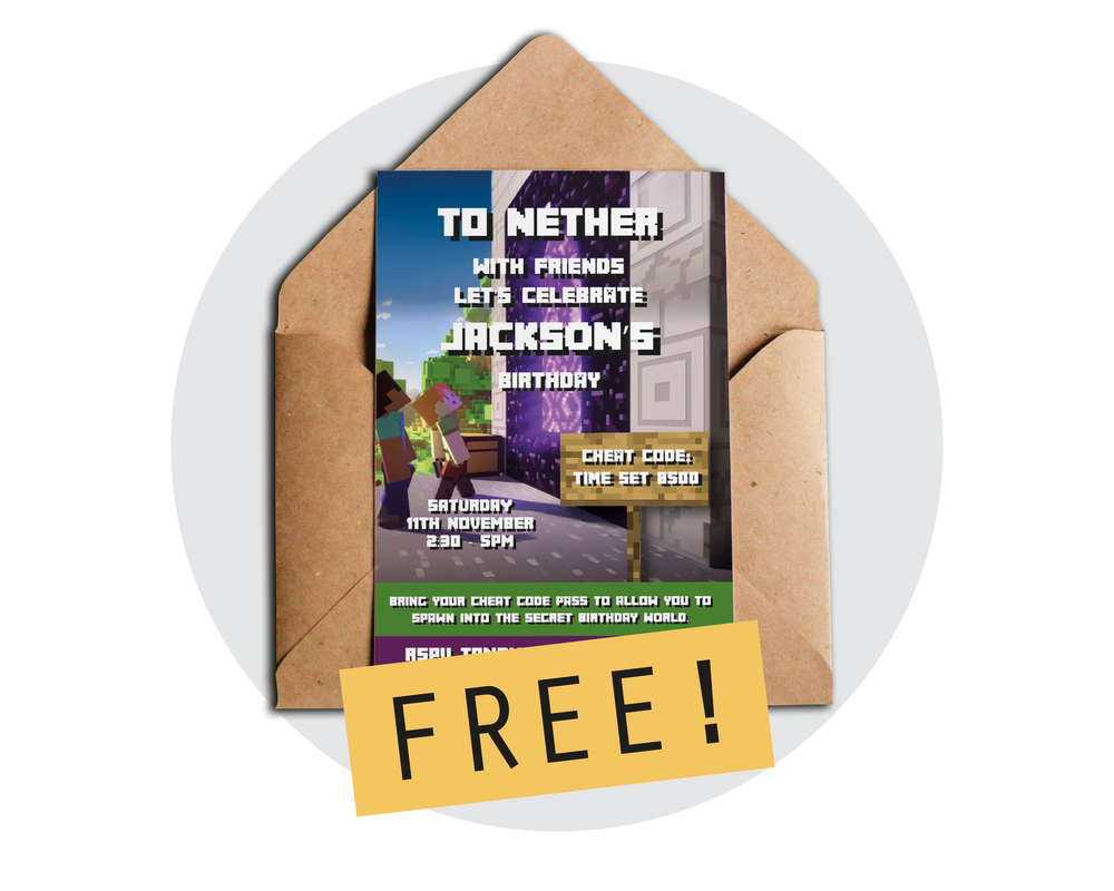 FREE Minecraft Party Printable Invitation