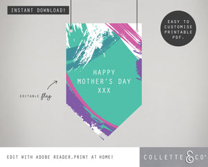 Mother's Day Printable Decor Wall Flag 03