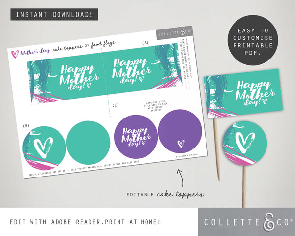 Mother's Day Printable Food Flags 02