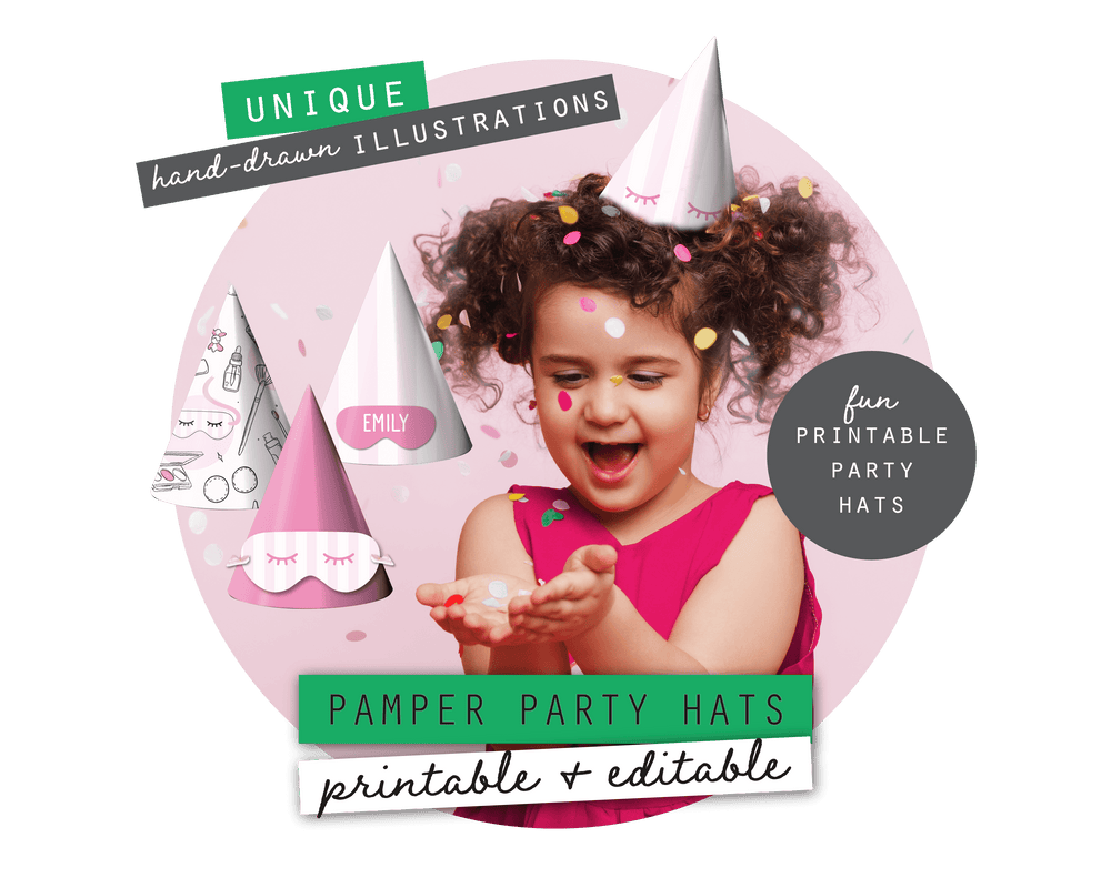 Pamper Party Printable Party Hats