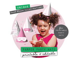 Pamper Party Printable Party Hats