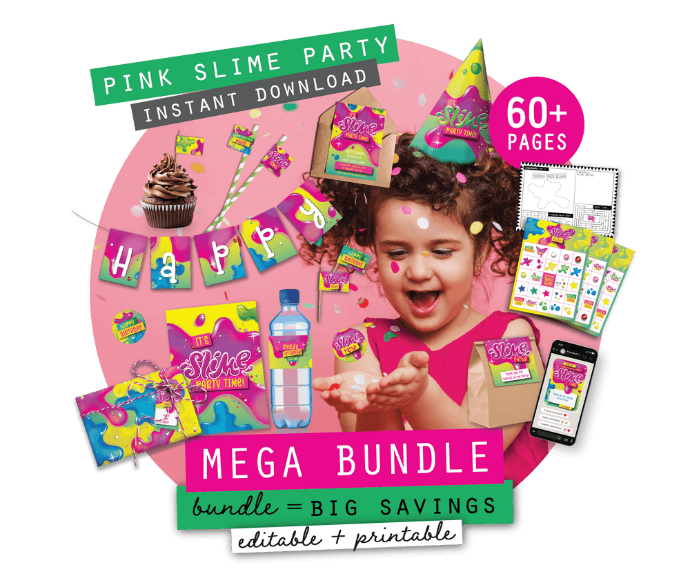 Pink Slime Party Pack Printables