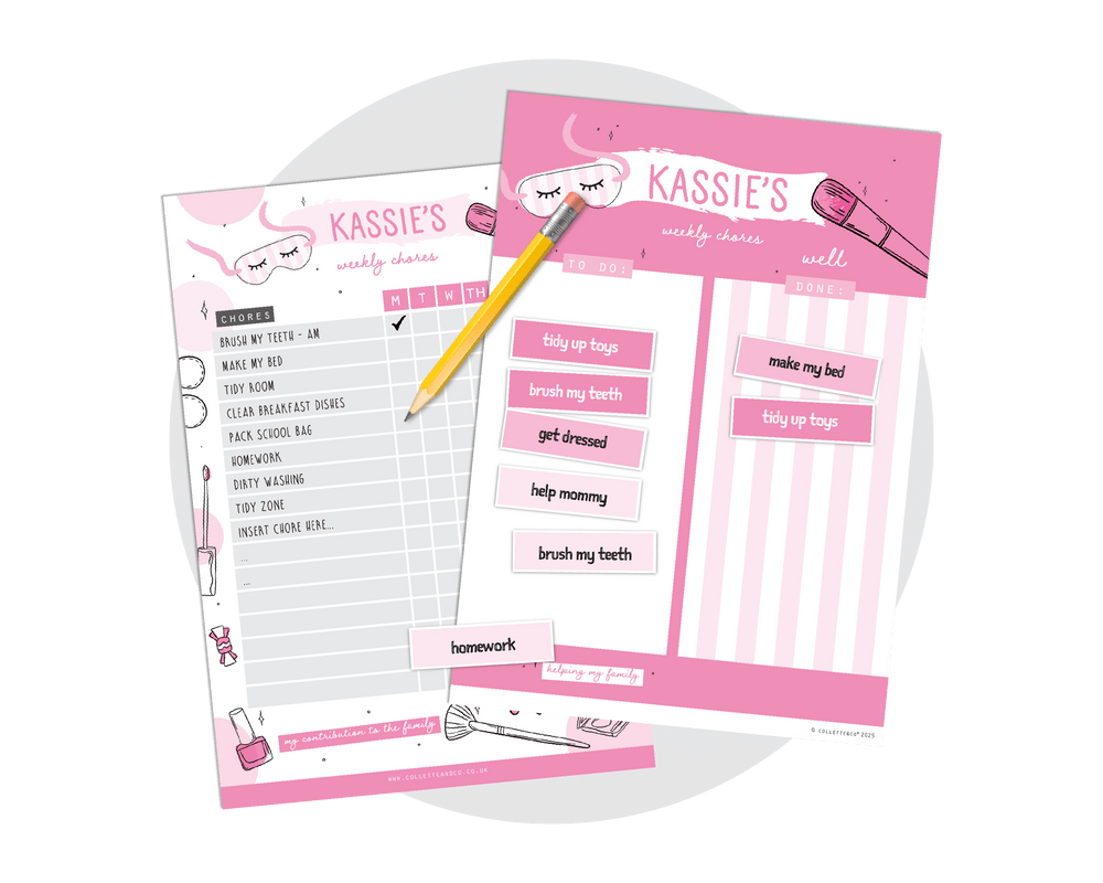 Pamper Kids Chore Chart Planner