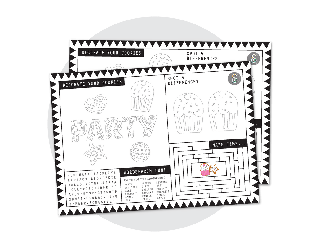 Printable Baking Activity Sheets