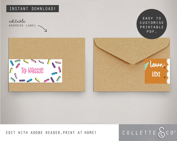 Printable Baking Address Label