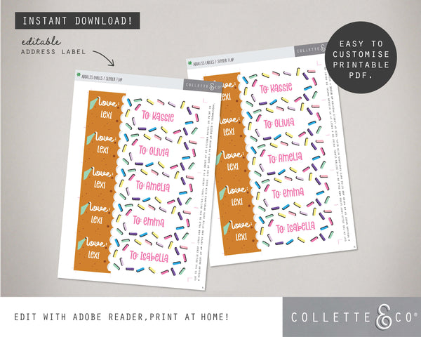 Printable Baking Address Label 03